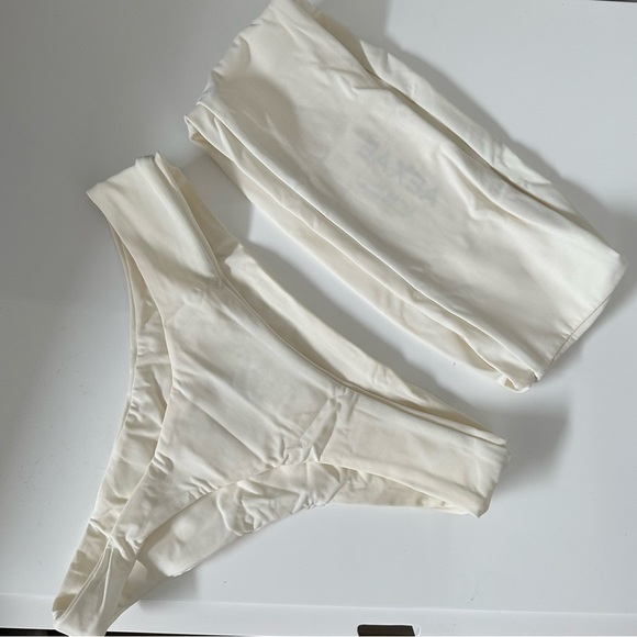 AEXAE Bandeau top and high rise thong bikini (size XS top and Medium bottom) - Picture 3 of 8